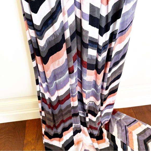Anthropologie Maeve Novela Womens Chevron Striped Knit Stretch Maxi Dress Sz XS - Picture 12 of 13